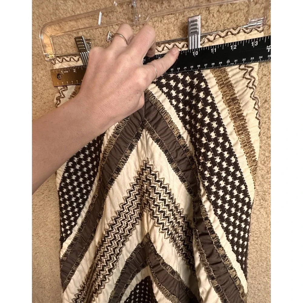 Vintage Gerd Inez Embroidered Chevron Midi Skirt EU 38‎ US 4 Scandinavian